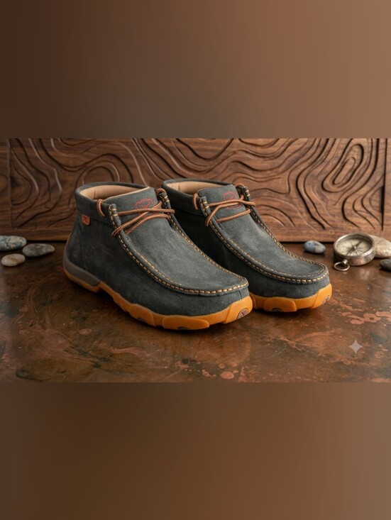 Twisted X Other - Twisted X Men’s Driving Mocs Leather Ankle Boots Charcoal Grey - 10 Wide